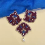 گوشواره و گلسینه یاقوت ست چیکا