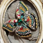 گل سینه زنانه دست دوز چیکا مدل پروانه