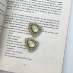 گوشواره زنانه آبنباتی زرد دست دوز چیکا - Image 2
