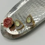 گوشواره زنانه آبنباتی زرد دست دوز چیکا - Image 4