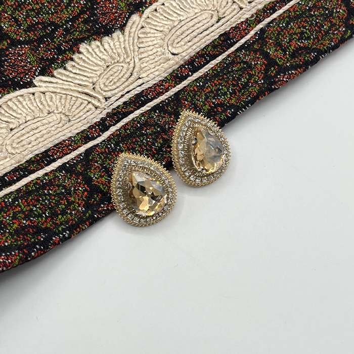 earing ashki c1 n1 گوشواره اشکی دست دوز چیکا کد 1 - Image 1