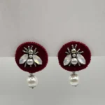 گوشواره زنانه زنبور قرمز دست دوز چیکا - Image 2