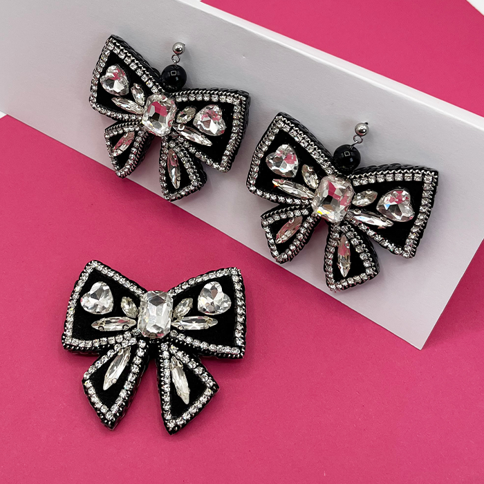 earing & brooch papioni گوشواره و گلسینه پاپییونی ست چیکا - Image 1