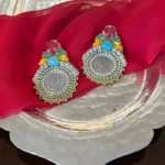 گوشواره زنانه سکه ای دست دوز چیکا کد 4 - Image 2