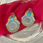 گوشواره زنانه سکه ای دست دوز چیکا کد 4 - Image 3