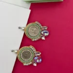 گوشواره زنانه سکه ای دست دوز چیکا کد 1 - Image 3