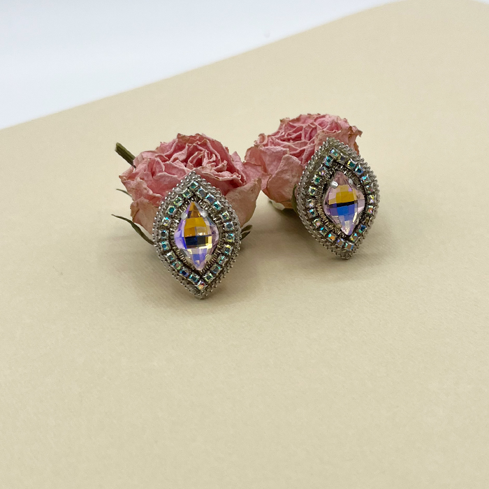 earing markiz haft rang numb3 گوشواره زنانه هفت رنگ دست دوز چیکا - Image 1