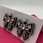 گوشواره زنانه پاپییون دست دوز چیکا - Image 3