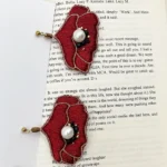 گوشواره زنانه شقایق دست دوز چیکا - Image 3