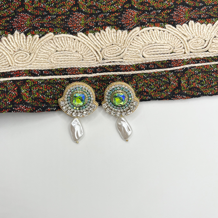 earing tavoos n1 گوشواره طاووس دست دوز چیکا - Image 1