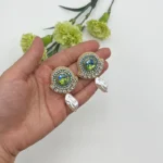 گوشواره طاووس دست دوز چیکا - Image 2