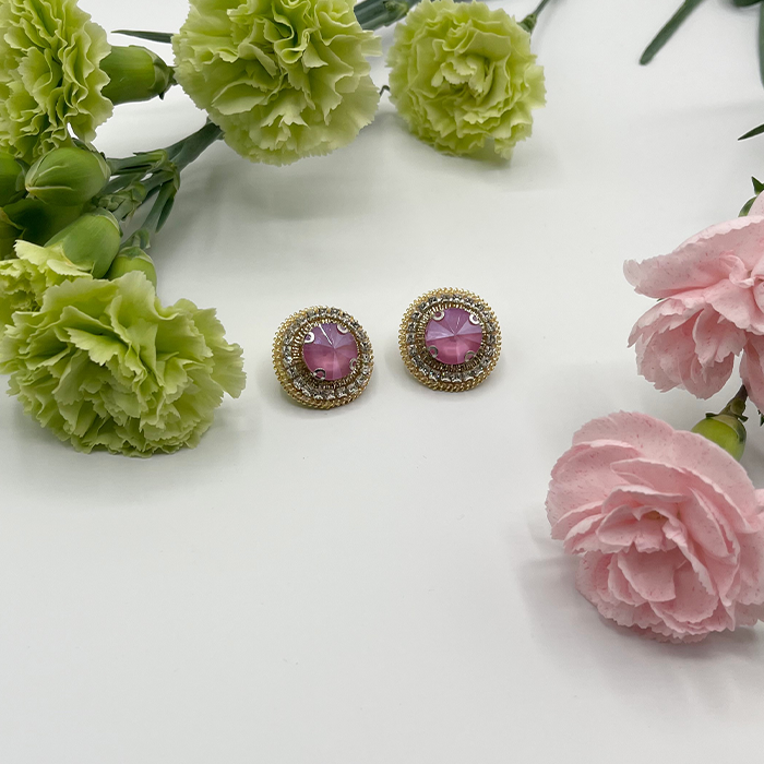 earing shookoofeh n1 گوشواره شکوفه دست دوز چیکا - Image 1